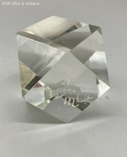 Faceted Crystal Scorpio Zodiac Paperweight Etched Clear Glass Astrology Vintage