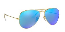 Ray-Ban RB3025 AVIATOR LARGE METAL 112/17 58M Matte Gold/Crystal Lens Multi Blue