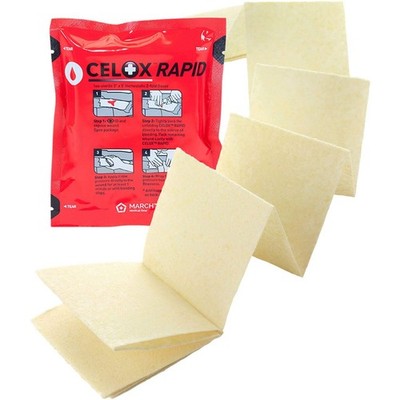 Celox Rapid Z-Fold Gauze 3'' x 5' Red First Aid Medical Dressing
