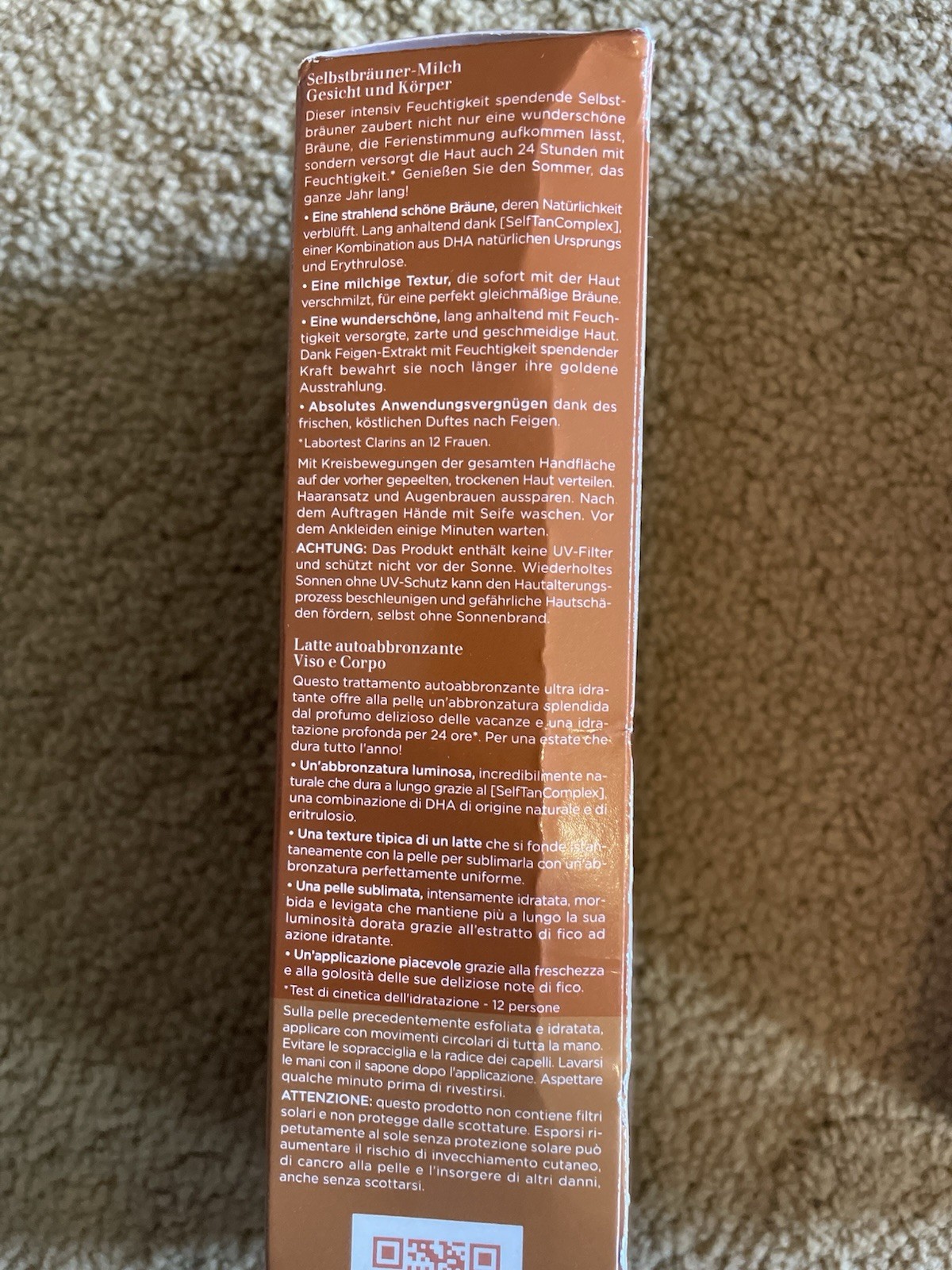 Clarins Self Tanning Milky Lotion Face & Body All Skin Types 4.2oz SEALED &ldquo;QTY 2