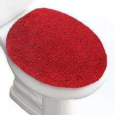 Luxury Soft Microfiber Toilet Lid Cover Machine Washable Solid Toilet Seat Co...