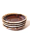4 Vintage 1960’s Hull Pottery Oven Proof Brown Drip  DeepWell 6 in” Saucer