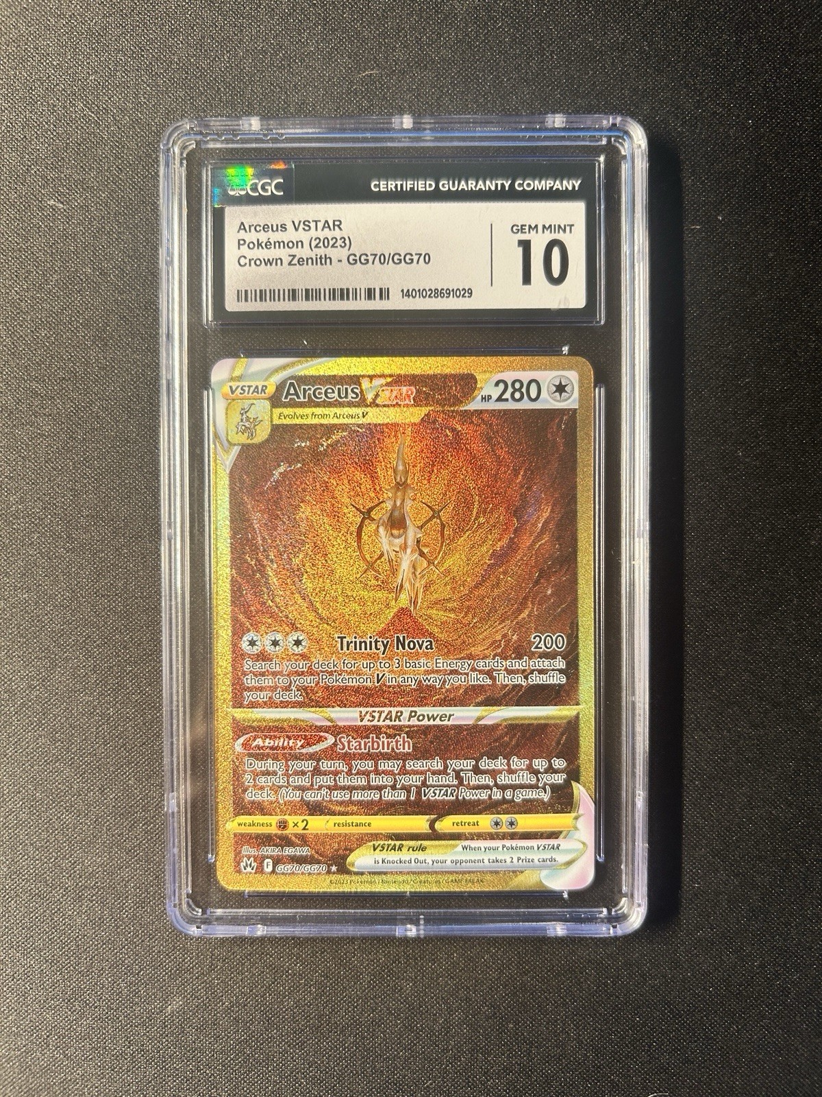 Arceus VSTAR (Secret) GG70/GG70 Crown Zenith: Galarian Gallery Holo CGC 10