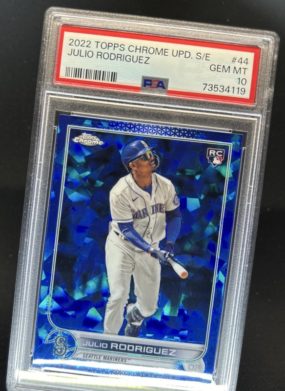 2022 Topps Chrome Update Sapphire Julio Rodriguez RC #US44 Mariners PSA 10