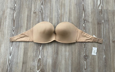 Wonderbra Bra Beige Nude T-Shirt Ultimate Strapless Push Up Moulded 36D - NEW