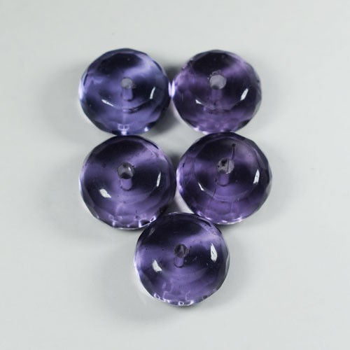 35.70 ct DAZZLING NATURAL AMETHYST Drill Round Butten Shape 5pcs Gemstone No7 - Picture 5 of 6