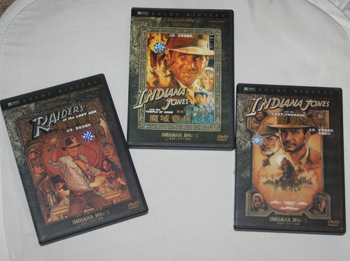 DVD Spielberg trilogy Indiana Jone: Raiders of Ark Temple of Doom & Last Crusade - Imagen 1 de 4