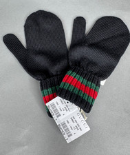 Gucci Kids Infant Mittens Tricot Red Green Stipe Small NWT