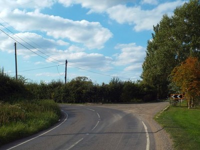Photo 6x4 Fen Lane, near North Ockendon A sharp bend on Fen Lane, near No c2017