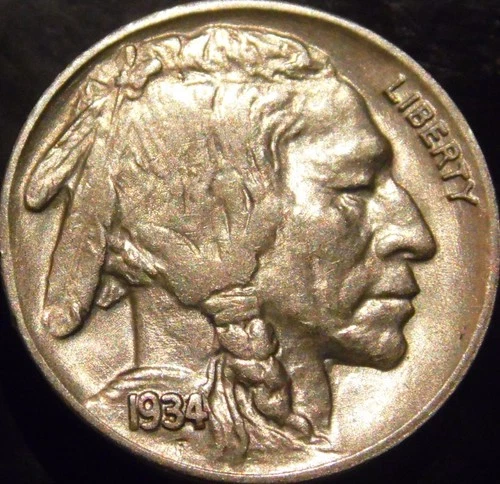 1934-P Buffalo Nickel Choice BU Uncirculated Full Horn