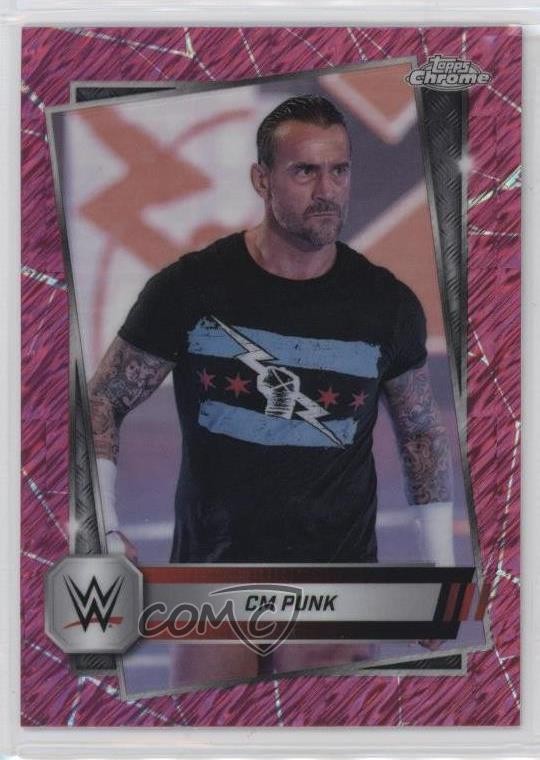 2025 Topps Chrome WWE Pink Shimmer Refractor CM Punk #98 11q6