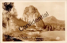 Real Photo Beacon Rock Columbia River Oregon OR Sawyer Photo RPPC W354
