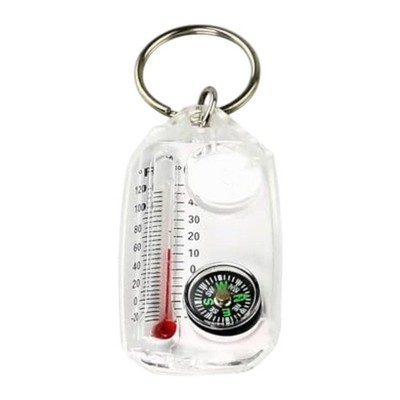 Compact Keychain with For Compass Thermometer for Hiking and For Outdoor Use