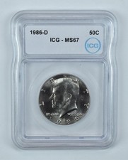 1986-D Kennedy Half Dollar MS67 ICG *1031