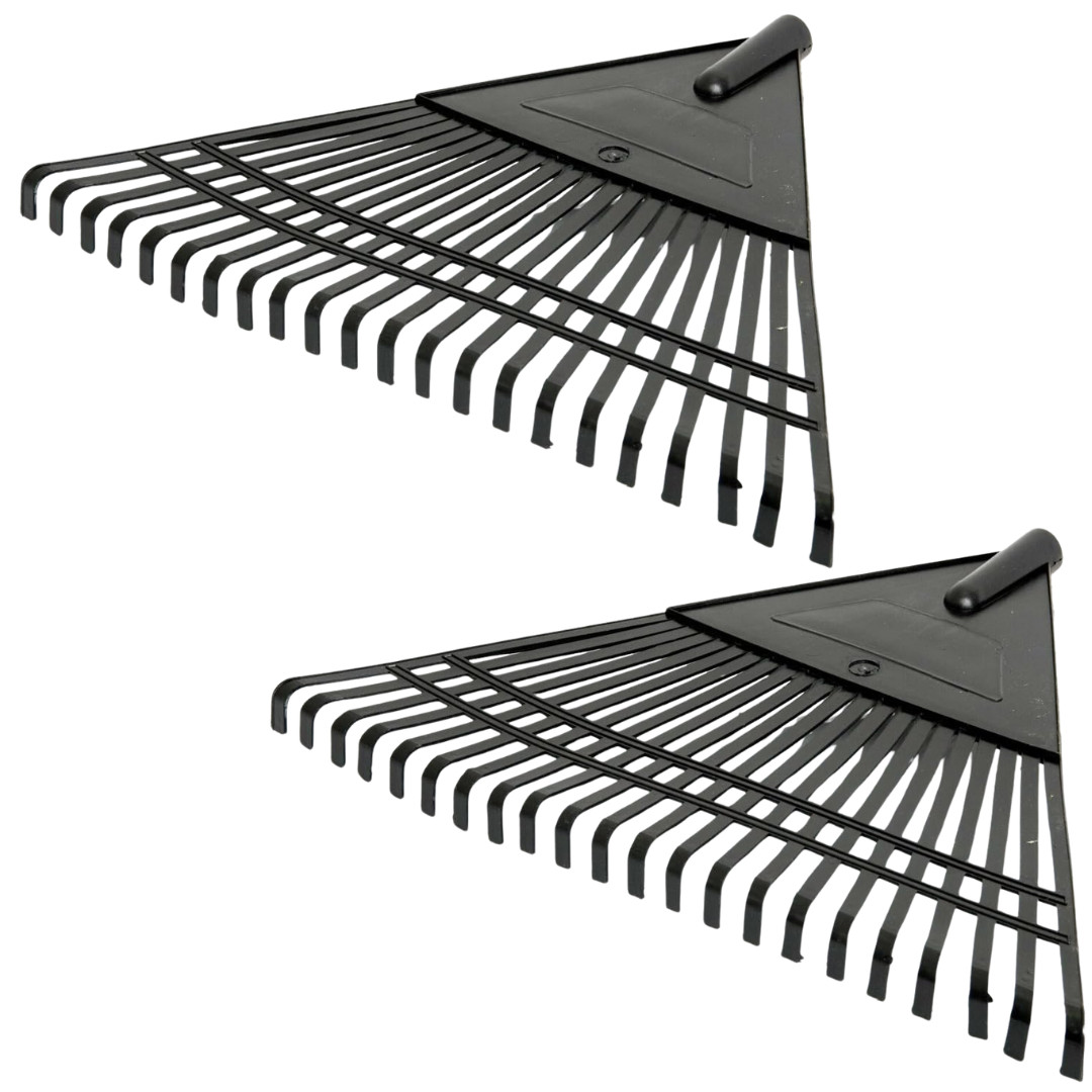 2x XXL Rechen Set 48cm Grande Plástico Rastrillo Escoba Suave Extra Ancho