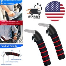 Car Door Handle Assist for Elderly and Handicapped Lightweight Red Aluminum