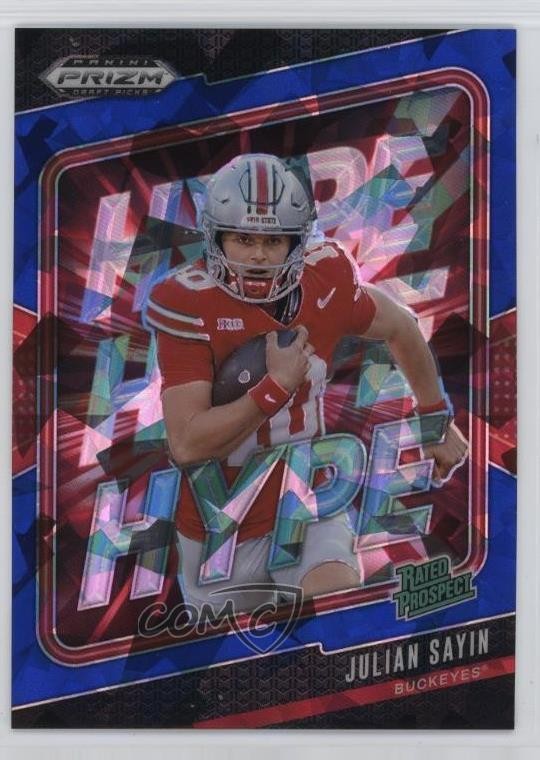 2025 Panini Prizm Draft Picks Hype Blue Ice Prizm 82/149 Julian Sayin #20 1to6