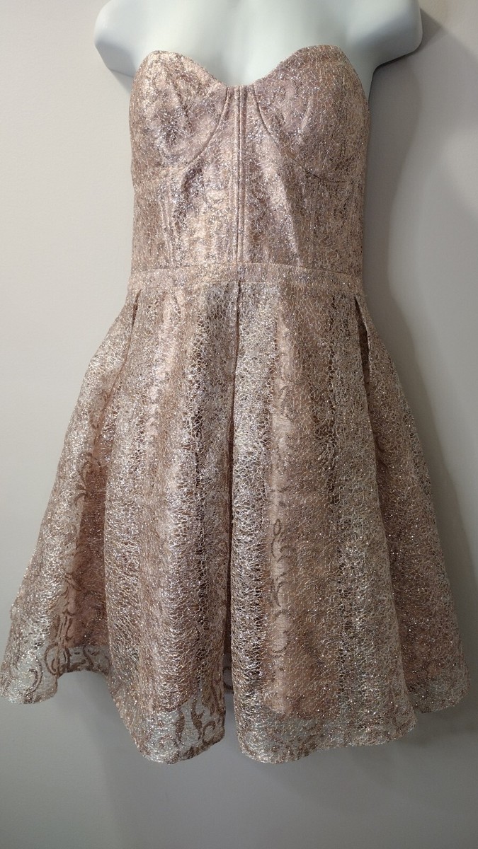 GB (GIANNI BINI) Rose Gold Pink Silver/Gold Overlay Strapless Size 11 | eBay