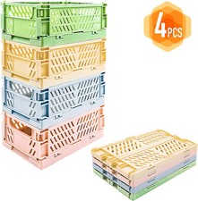 4pack Mini Storage Baskets Plastic For Shelf Home Kitchen Storage Bin Organizer
