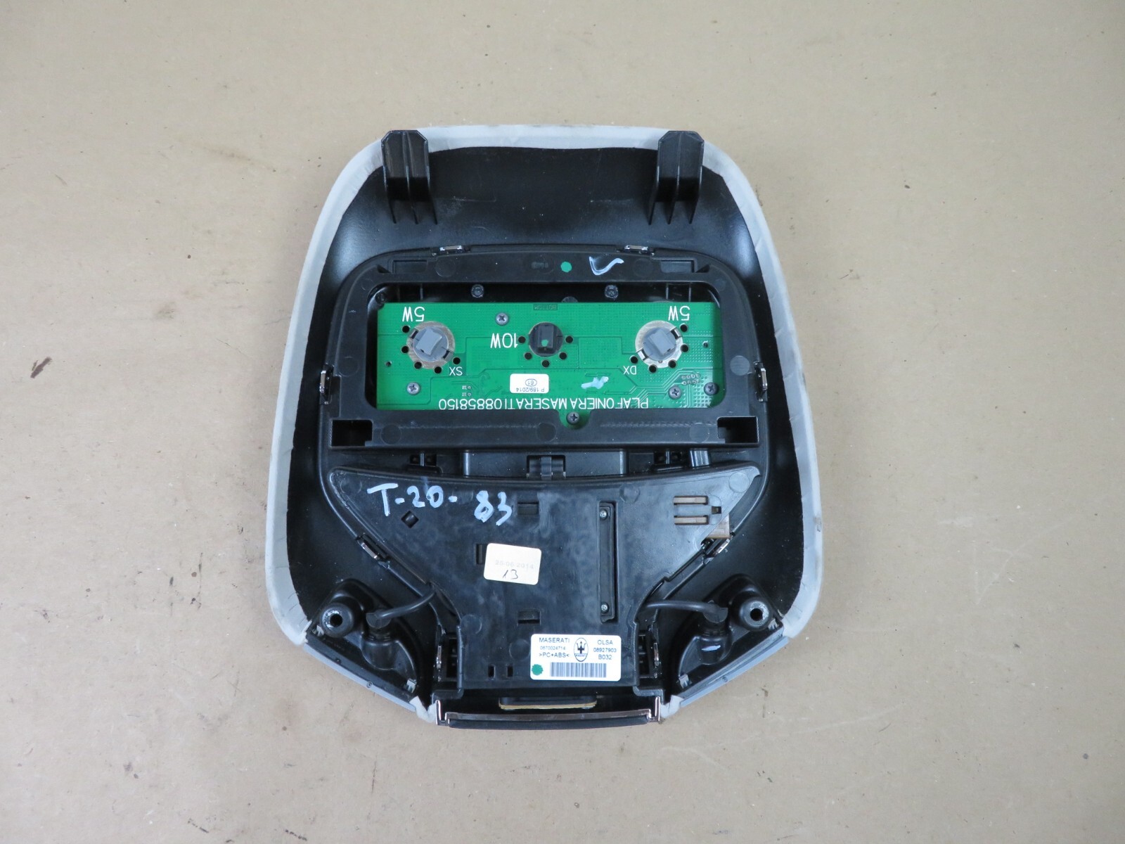 2014-2017 MASERATI GHIBLI OVERHEAD CONSOLE SUNROOF W/ DOME LIGHT SWITCH OEM