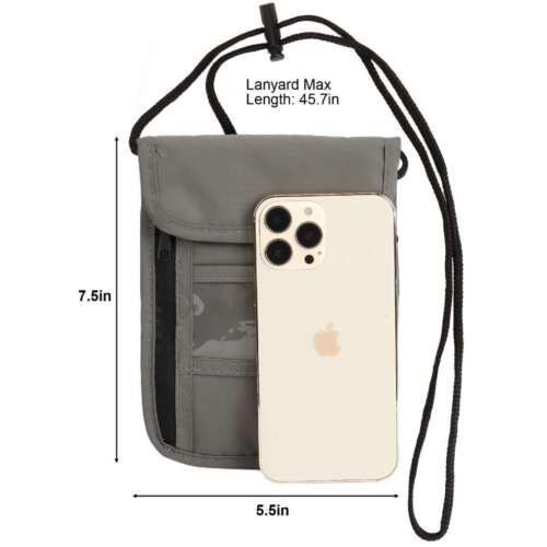 RFID Blocking Passport Holder Neck Travel Wallet Bag Security Pouch Anti-Theft - Picture 2 of 14