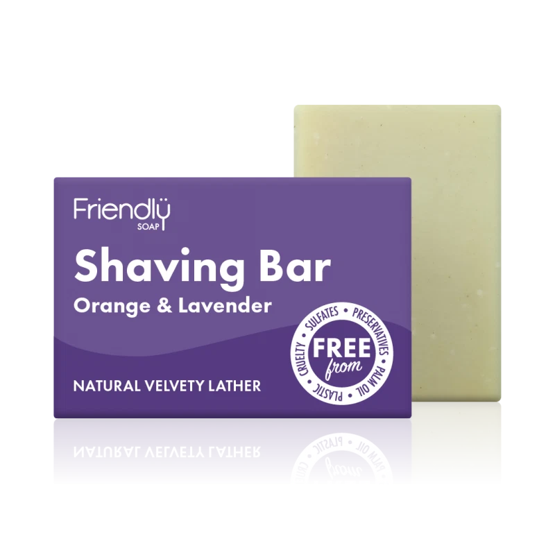 Friendly Soap - Shaving Bar with Orange & Lavender 95g (Pack of 3)