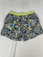 Vintage 90  s Neon Shorts Beach Gear Swimming Trunks Board Shorts Large L