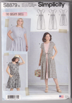 8879 SIMPLICITY - Origami DRESS - Sz XXS/XS/S/M/L/XL/XXL