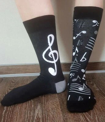 DEDOLES ~ Lustige Mismatch Socken ~ Musik ~ Noten ~ Unisex ~ 35-38, 39-42, 43-46