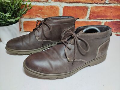 HERREN HUSH PUPPIES UK 8 EU 42 DUNKELBRAUN LEDER SCHNÜRER SMART CHUKKA STIEFELETTEN