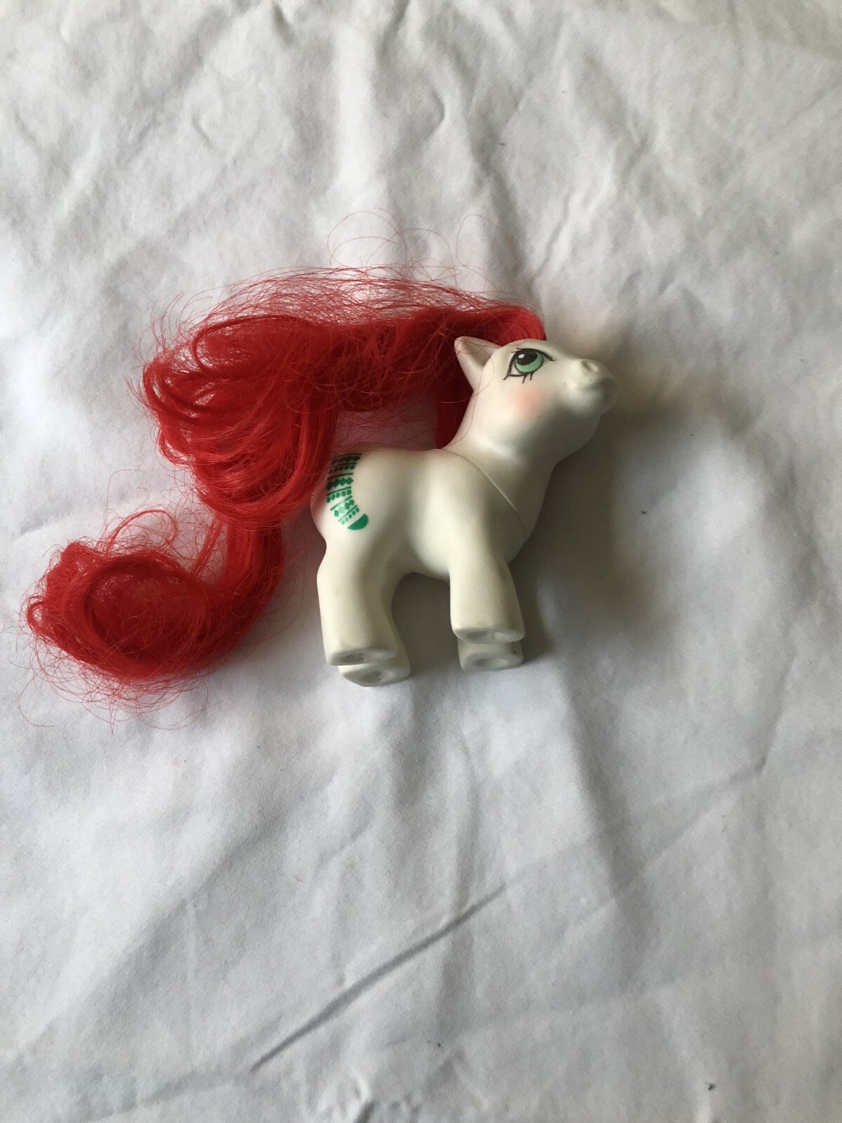 My Little Pony Modellino giocattolo vintage calze bambino capelli rossi bianchi MLP