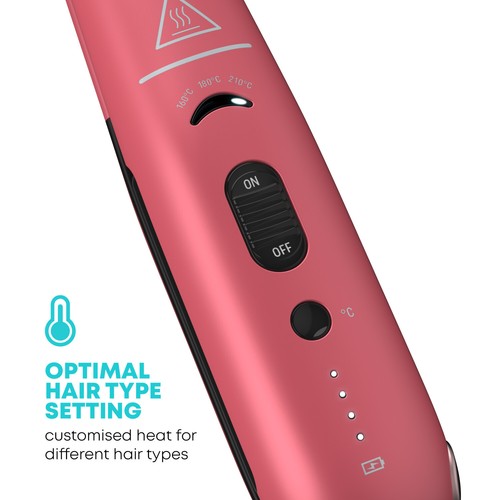 Revamp Progloss Liberate kabelloser kompakter Keramik-Haarglätter, pink - Bild 6 von 8