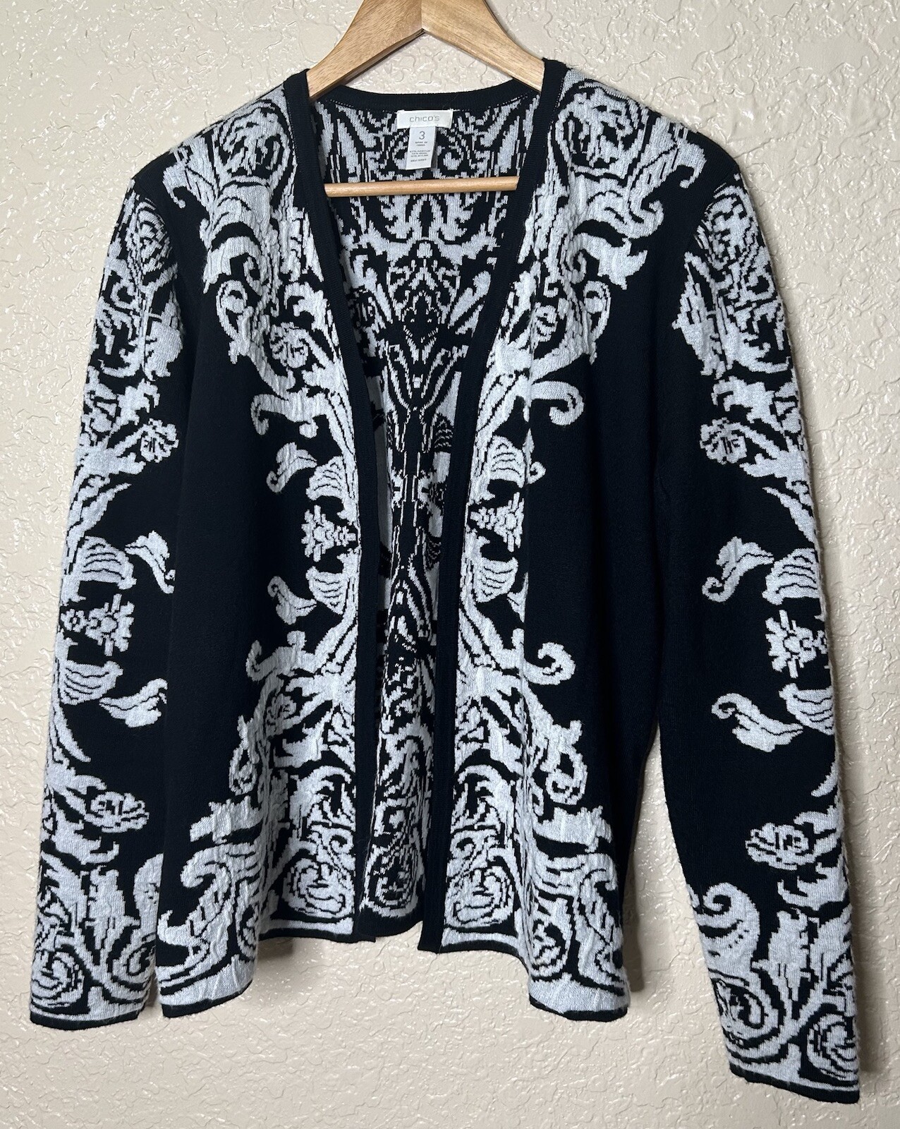 🩷 Chicos Women Sz 3 XL Wool blend Open Cardigan … - image 9