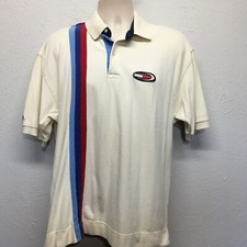 Vintage Tommy Hilfiger Polo Shirt Mens Large Cream 3 Stripe Preppy 90s