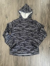 Tek Gear Hoodie Boys L 14/16 Performance Fleece Gray Black Camouflage Pocket