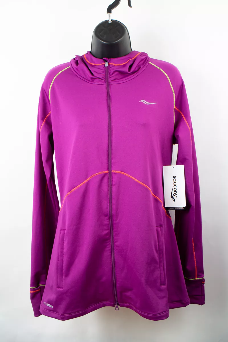 Saucony Omni Full Zip Hoody Hoodie Jacket XL Run Warm Purple Zip