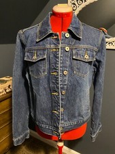 Express Vintage 1990's Women's Dark Wash Jean Jacket - Large
