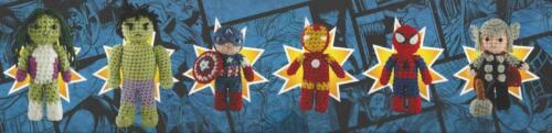 Marvel Crochet Kit 12 Characters Book Hook Yarns Stuffing Eye Beads Needle Floss - Picture 4 of 4