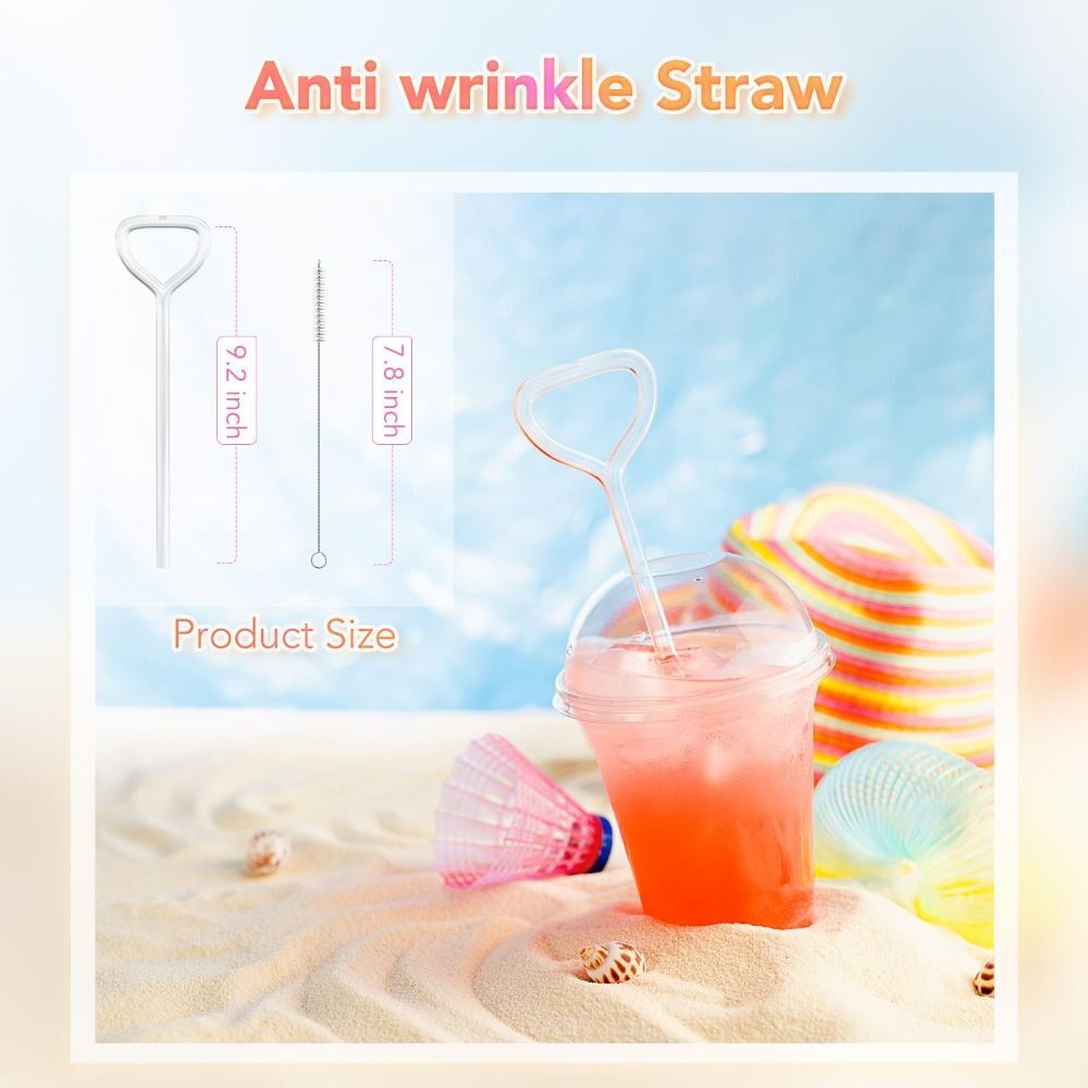 Glasses Anti Wrinkle Straw Transparent Reusable Glass Straw for Stanley