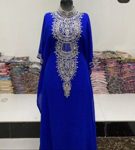 SALE ROYAL LUXURY MOROCCAN DUBAI KAFTANS ABAYA DRESS VERY FANCY LONG GOWN MS 562 - Picture 10 of 18
