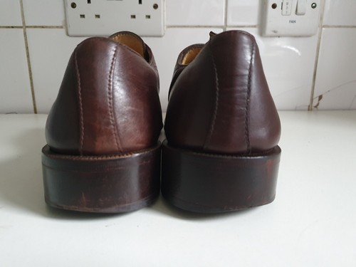 AUDLEY DESIGNER UK 9 EU 43 MENS DARK BROWN LEATHER FORMAL DRESS DERBY SHOES - Imagen 14 de 14