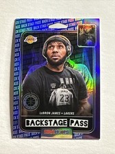 2019-20 NBA Hoops Premium Stock #7 LeBron James Backstage Pass Blue Prizm