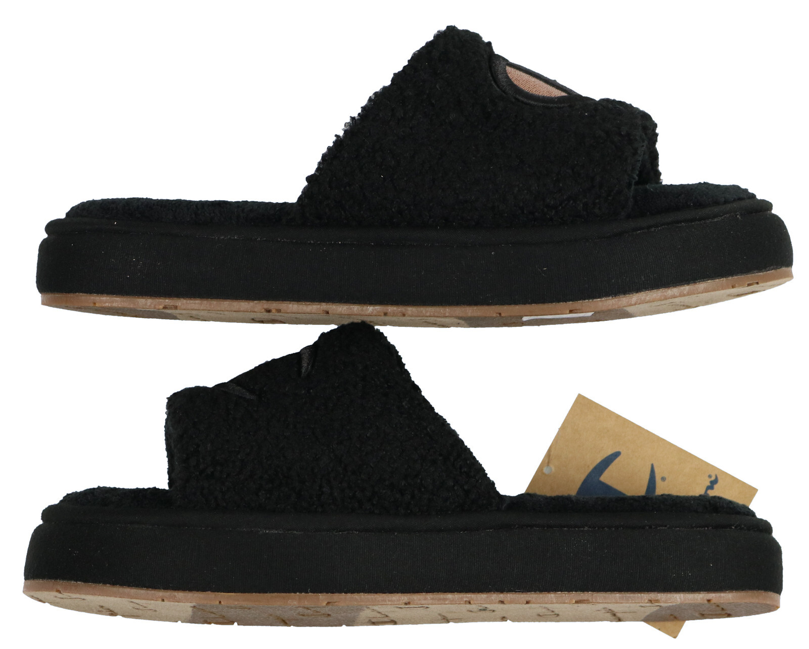 PANTOFOLA D’ORO CHAMPION Ciabatte donna peluche accoglienti taglia 6 nero sherpa oro rosa CP101829W