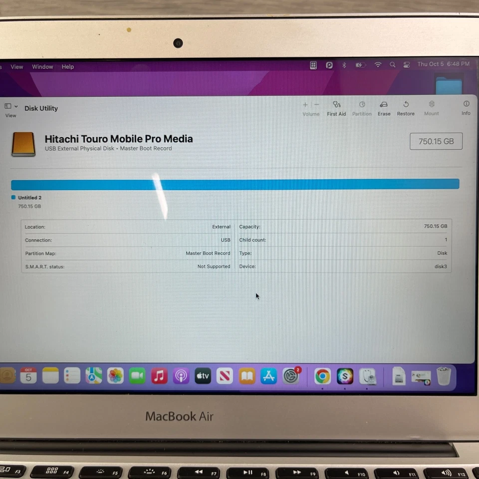 Hitachi Touro Mobile Pro 0S03110 USB 3.0 750GB Portable External Hard Disk Drive - Image 3 of 4