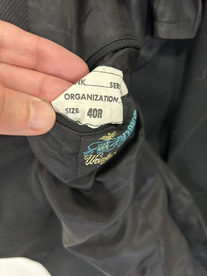 Blazer 40R de la Marina de los Estados Unidos Negro Dorado Botón Militar Patriota Chaqueta Uniforme De Colección Foto 2 de 4