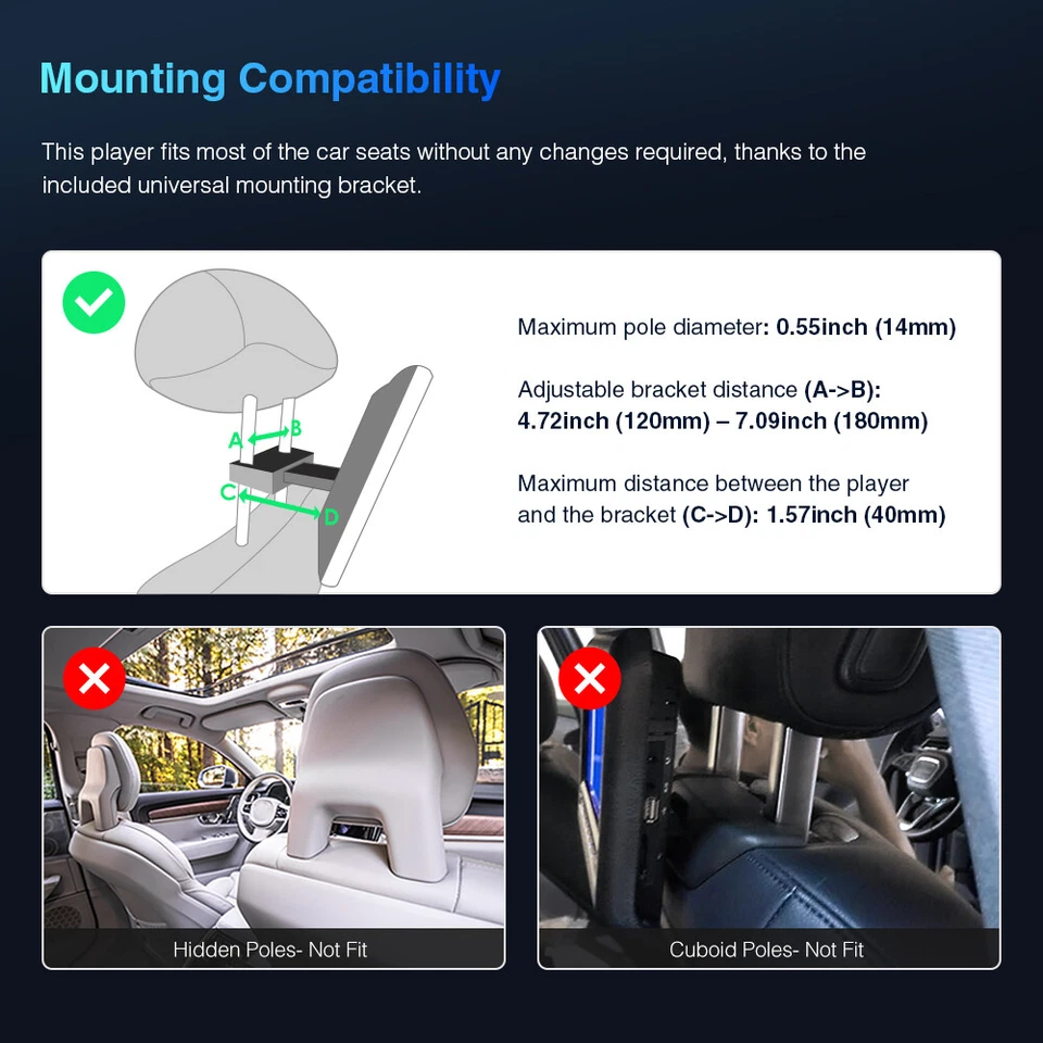 Wifi Android 11 Touch Screen Car TV Headrest Monitor For Rear Seat Entertainment - Image 3 of 4