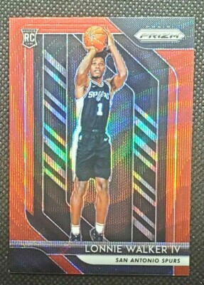 LONNIE WALKER IV 2018-19 PANINI PRIZM RUBY WAVE RED ROOKIE PRIZMS RC #251 SPURS