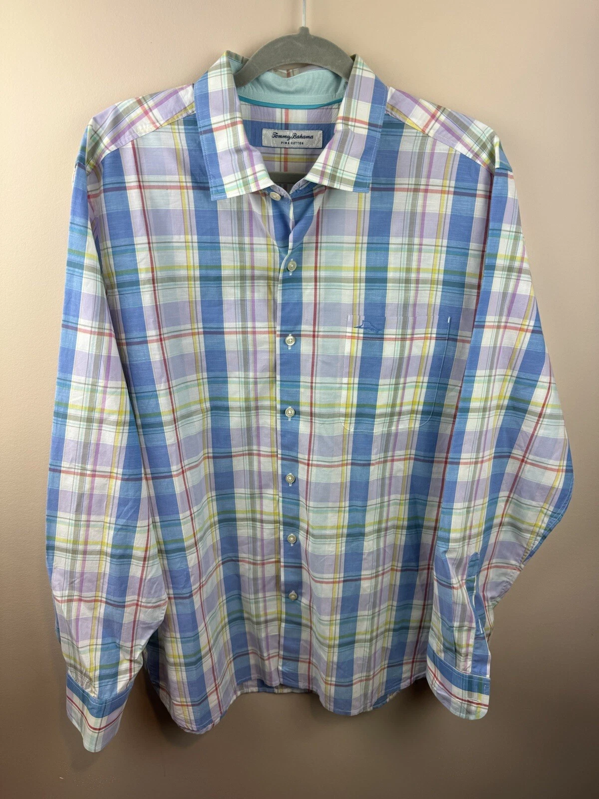 TOMMY BAHAMA Men's Island Zone Pima Cotton LS Button-Front Shirt sz L