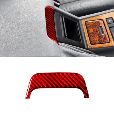 For BMW 5 Series E39 M5 Red Carbon Fiber Interior Armrest Handle Cover Trim