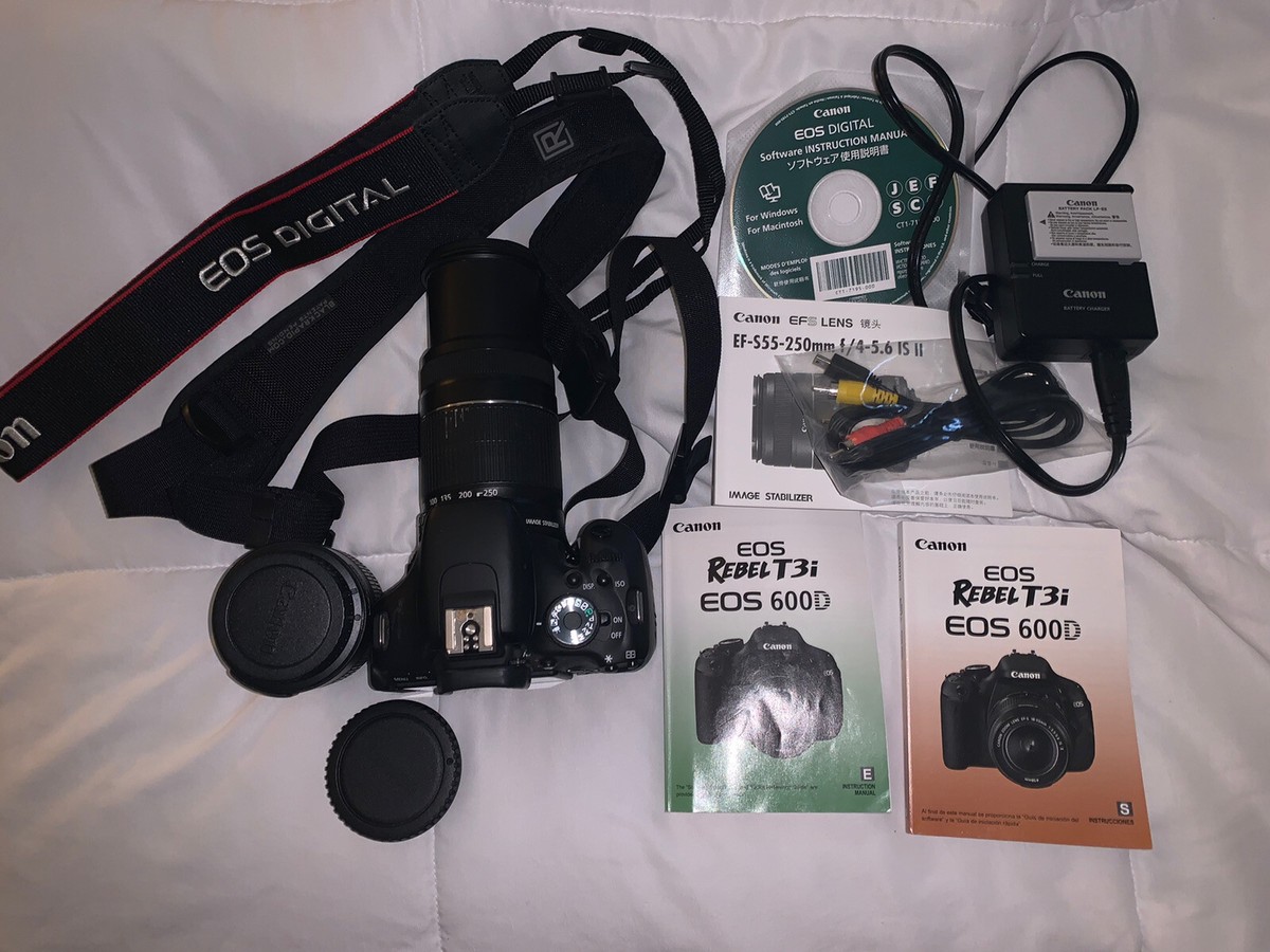 Canon Rebel T3i EOS 600D Digital Camera Kit Bundle 18-55mm 55